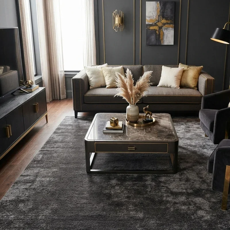 Dark Gray Carpet Living Room Ideas