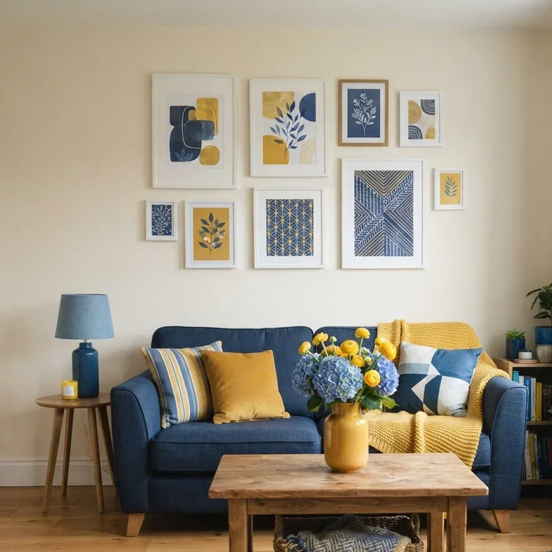 Blue and Yellow Living Room Decorating Ideas