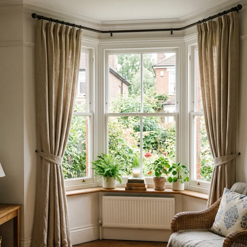How to Hang Curtains in a Bay Window