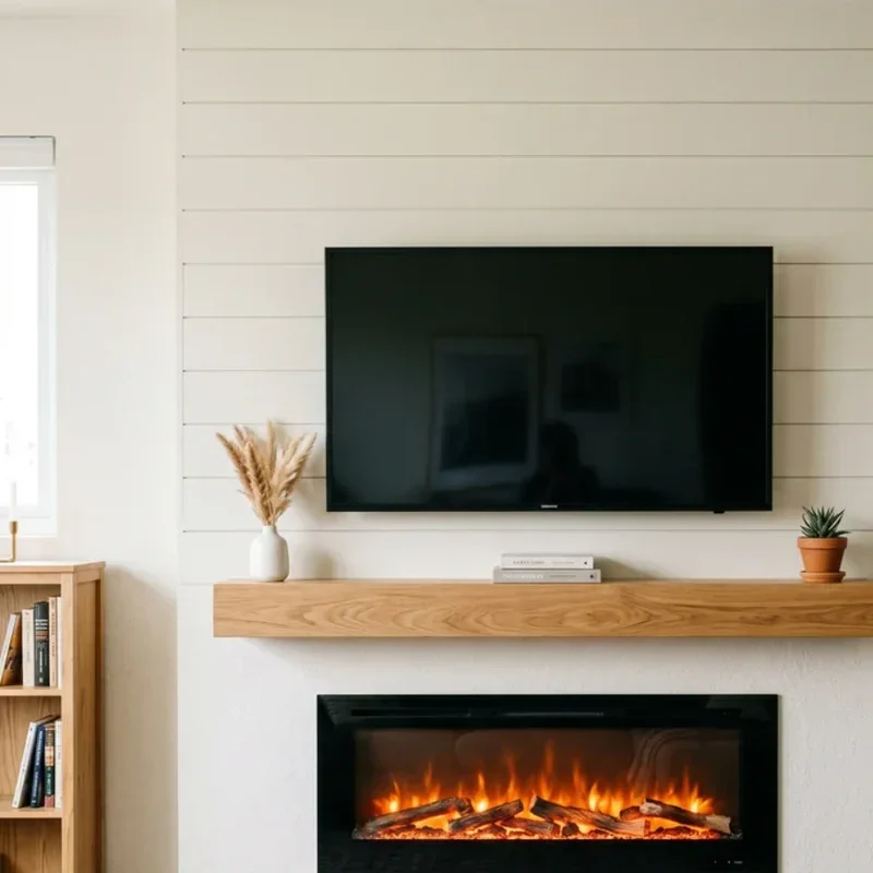 Electric Fireplace Ideas With TV Above