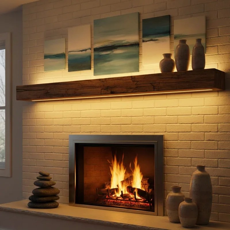 Fireplace Mantel Lighting Ideas