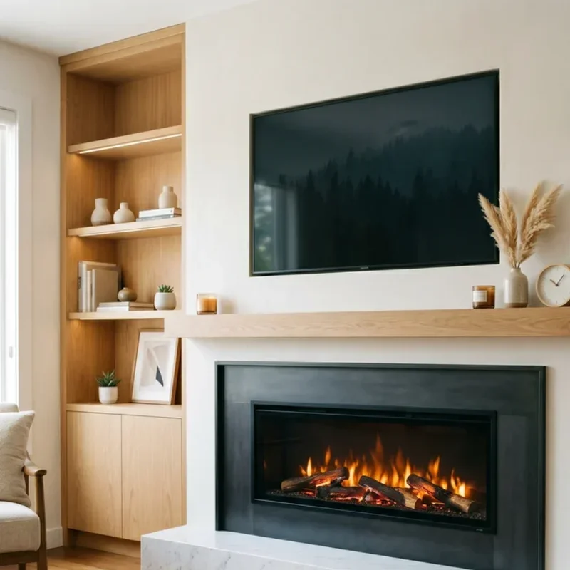 Electric Fireplace Ideas With TV Above