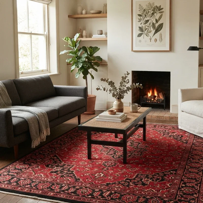 Red Persian Rug Living Room Ideas