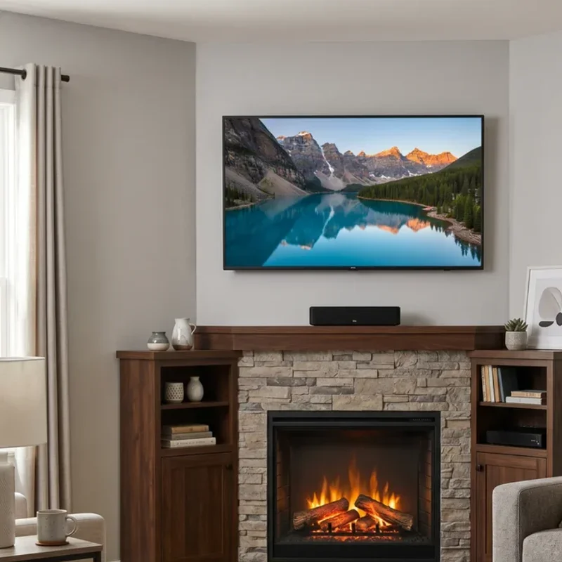 Electric Fireplace Ideas With TV Above