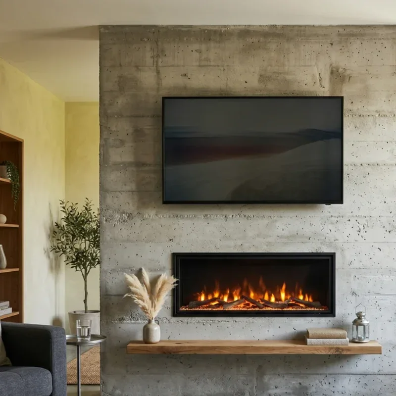 Electric Fireplace Ideas With TV Above