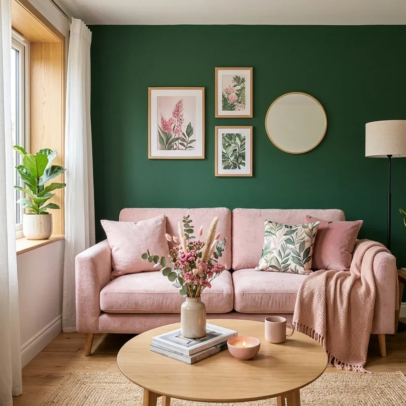 Pink and Green Living Room Ideas