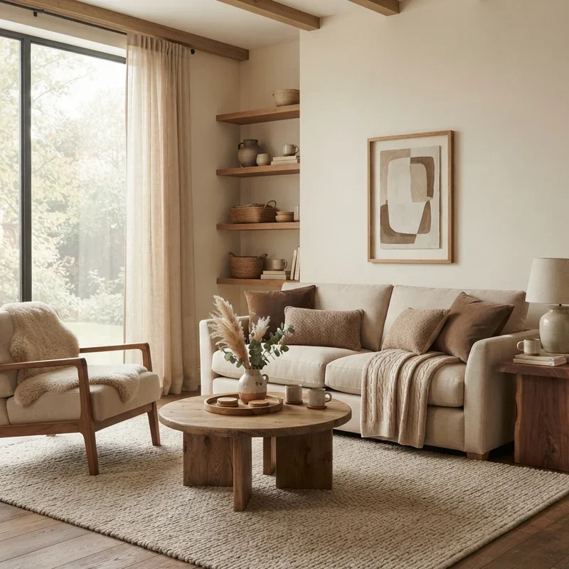 Brown and Beige Living Room Ideas