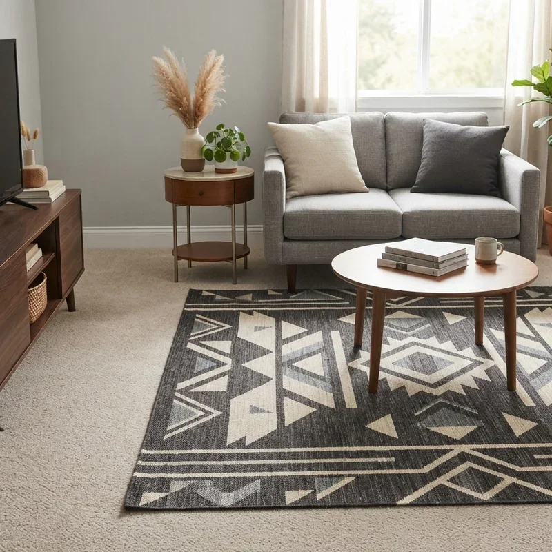 Rug on Carpet Living Room Ideas