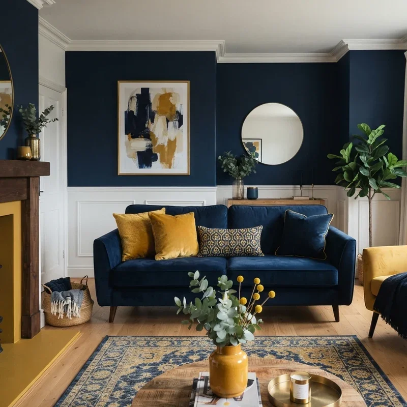 Blue and Yellow Living Room Decorating Ideas