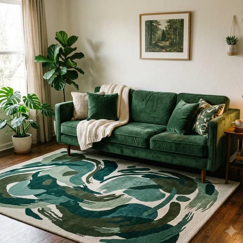 Green Couch Rug Ideas