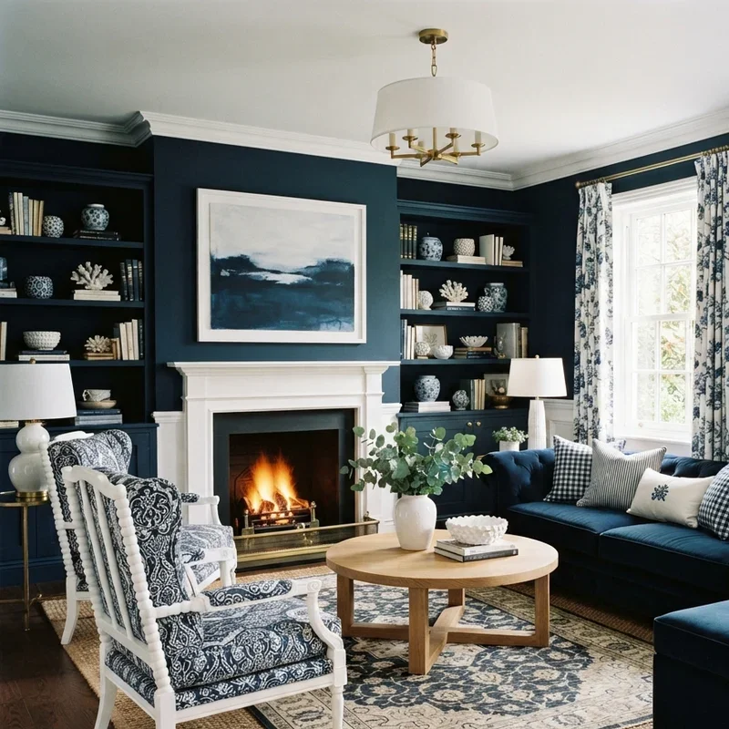 Navy Living Room Ideas