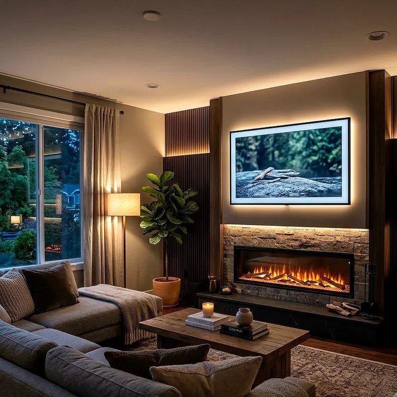Living Room TV Over Fireplace Ideas