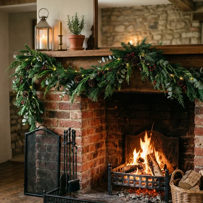 How to Hang Garland on Fireplace Step by Step