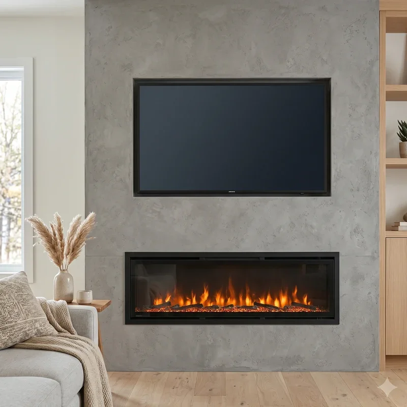 Electric Fireplace Ideas With TV Above