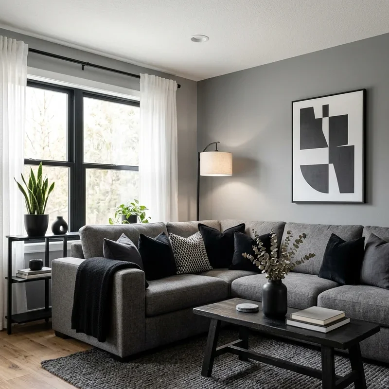 Gray and Black Living Room Ideas