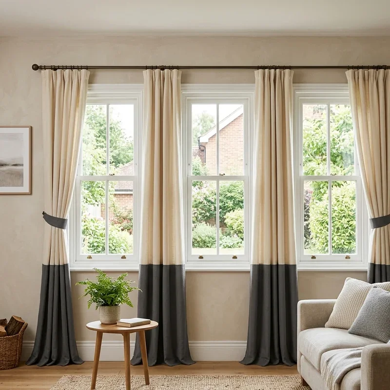 3 Window Living Room Curtain Ideas