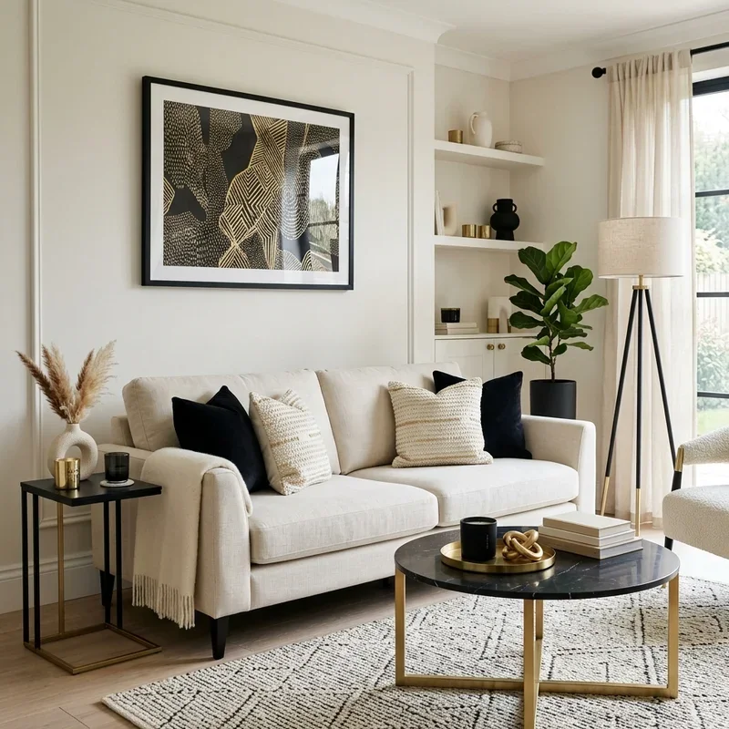 Black and Cream Living Room Ideas
