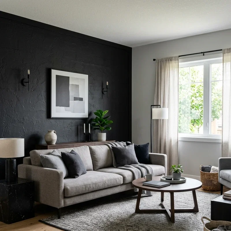 Gray and Black Living Room Ideas