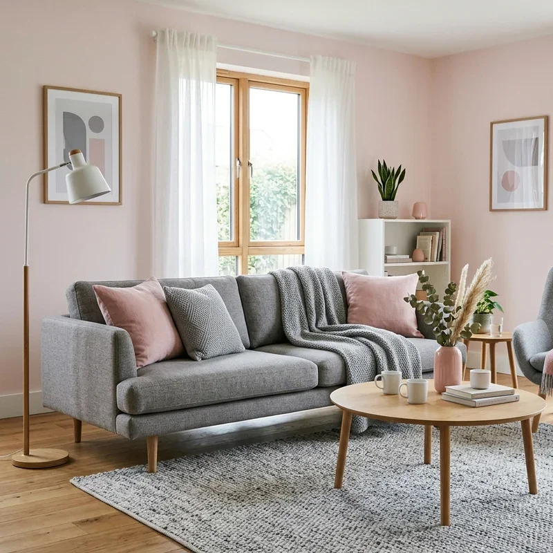 Pink and Grey Living Room Ideas