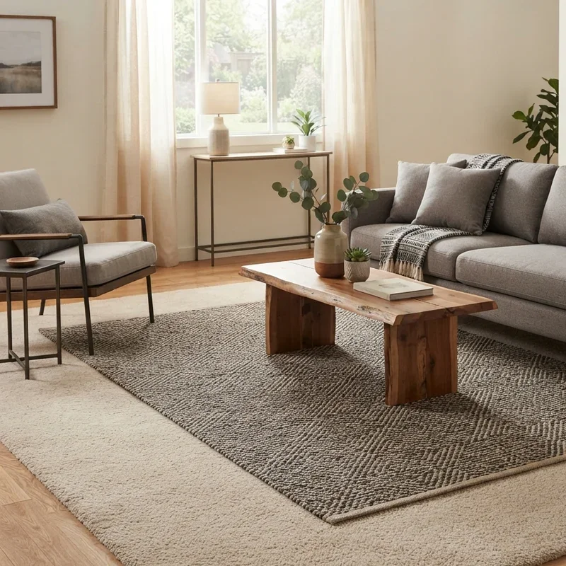 Rug on Carpet Living Room Ideas