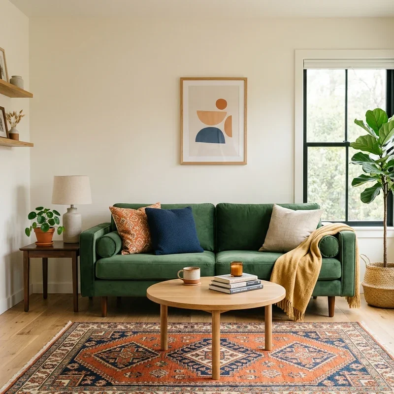 Green Couch Rug Ideas