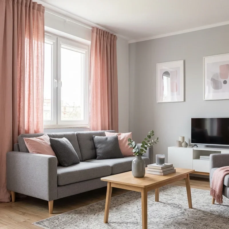 Pink and Grey Living Room Ideas