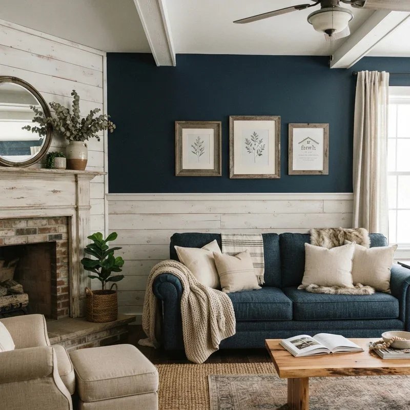 Navy Living Room Ideas