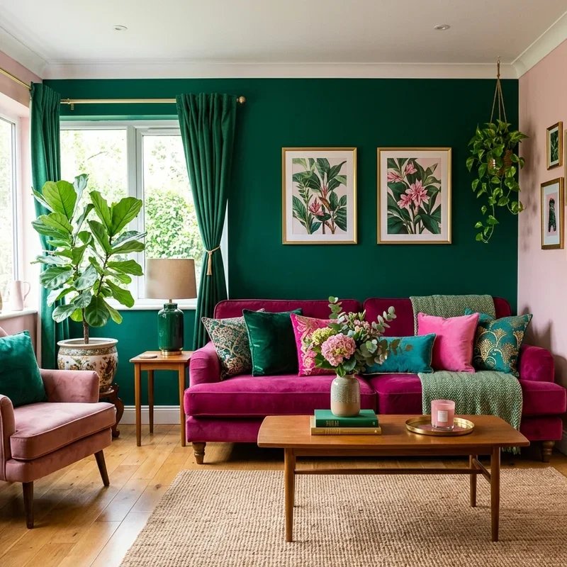 Pink and Green Living Room Ideas