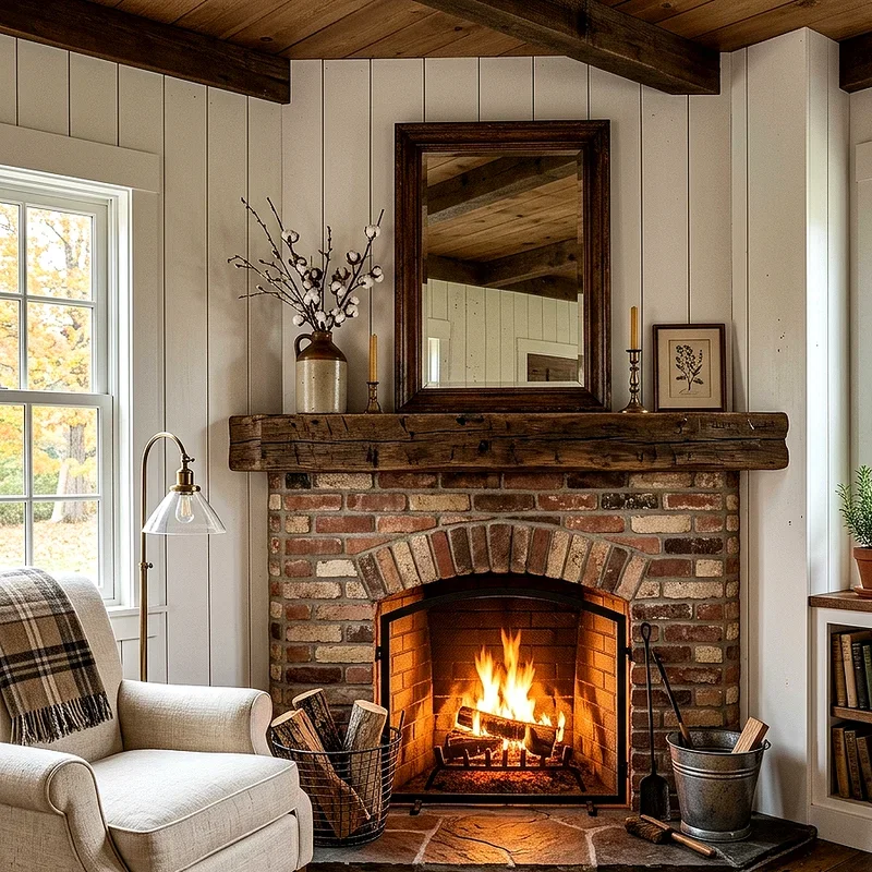 Farmhouse Corner Fireplace Ideas