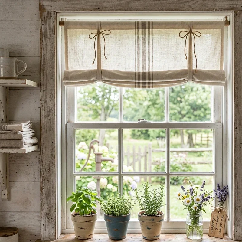 Farmhouse Window Treatment Ideas