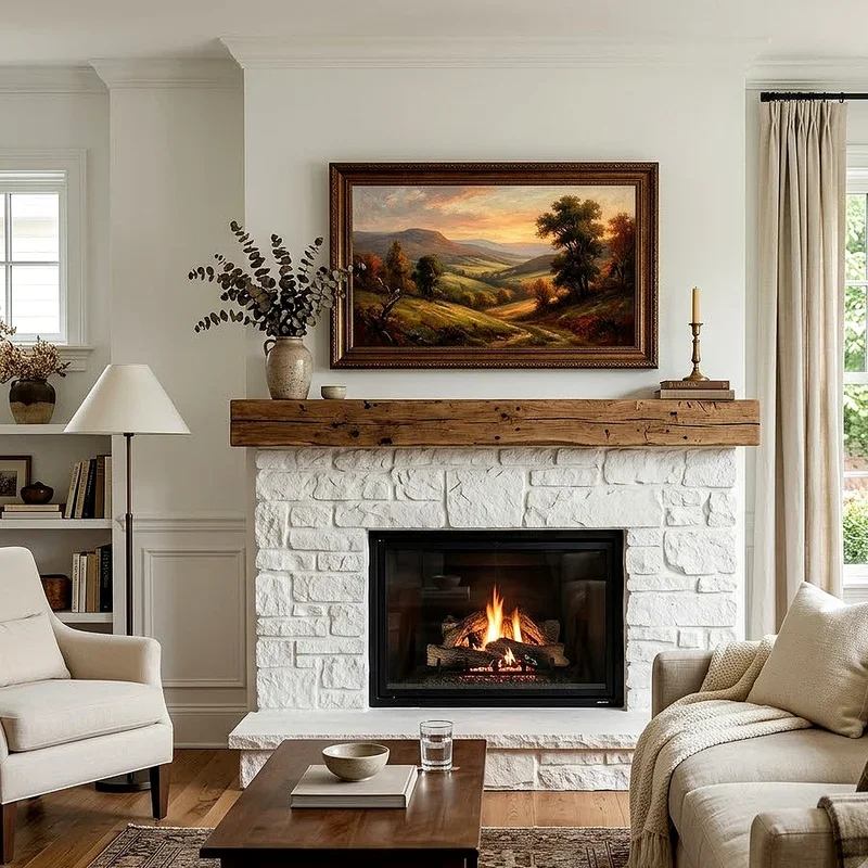 Living Room TV Over Fireplace Ideas