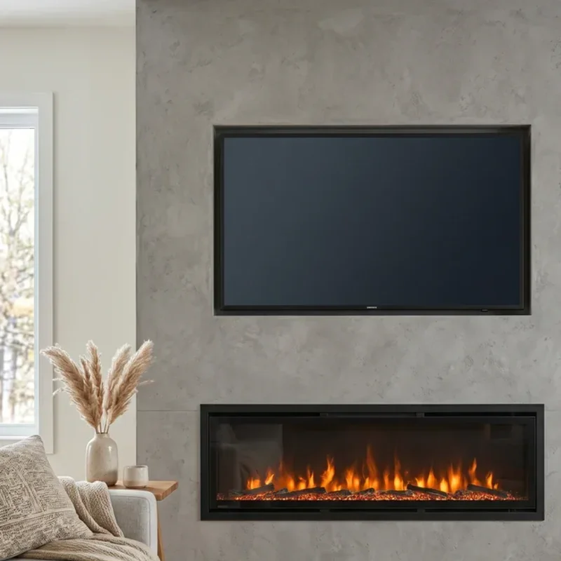 Electric Fireplace Ideas With TV Above