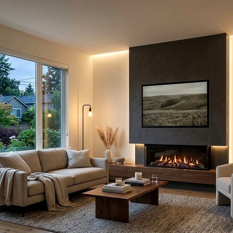 Living Room TV Over Fireplace Ideas