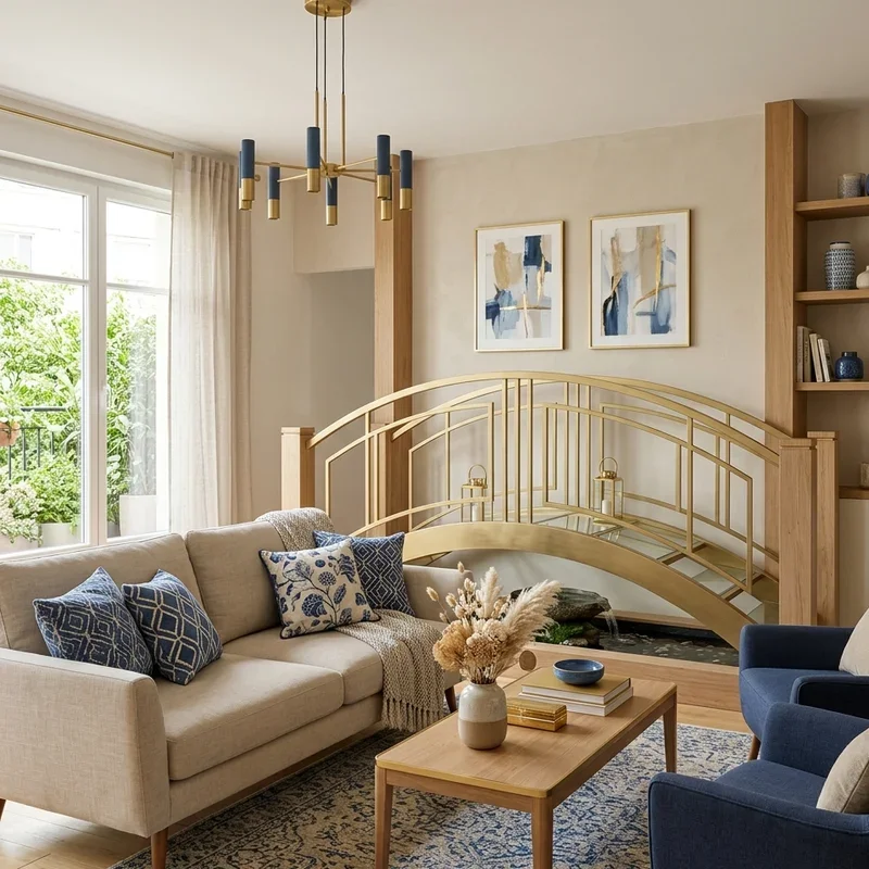 Beige and Blue Living Room Ideas