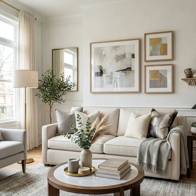 Classy Cream and Grey Living Room Ideas