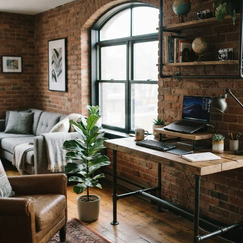 Home Office in Living Room Ideas