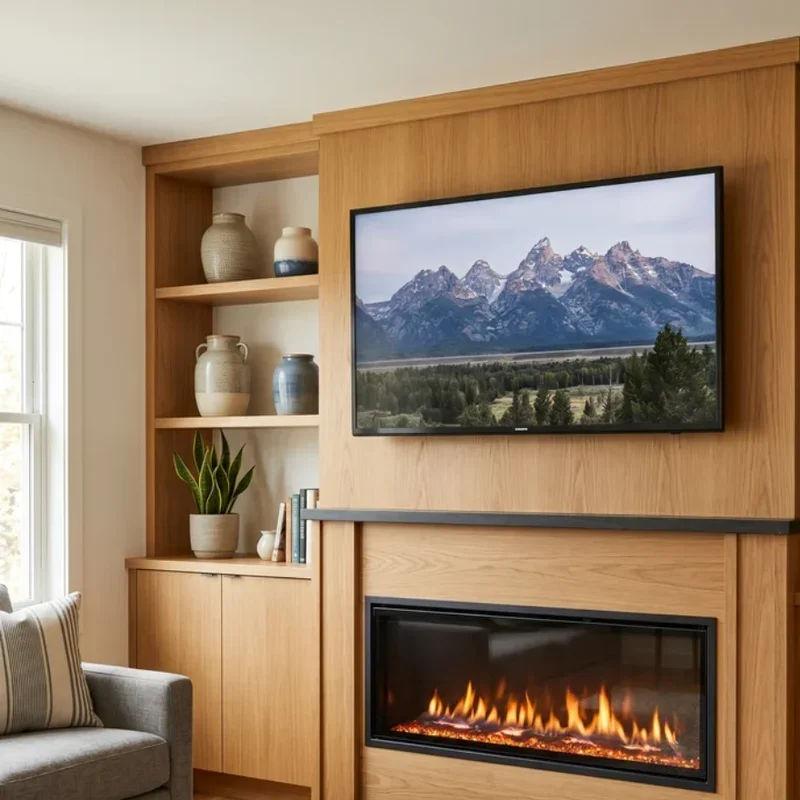 Electric Fireplace Ideas With TV Above