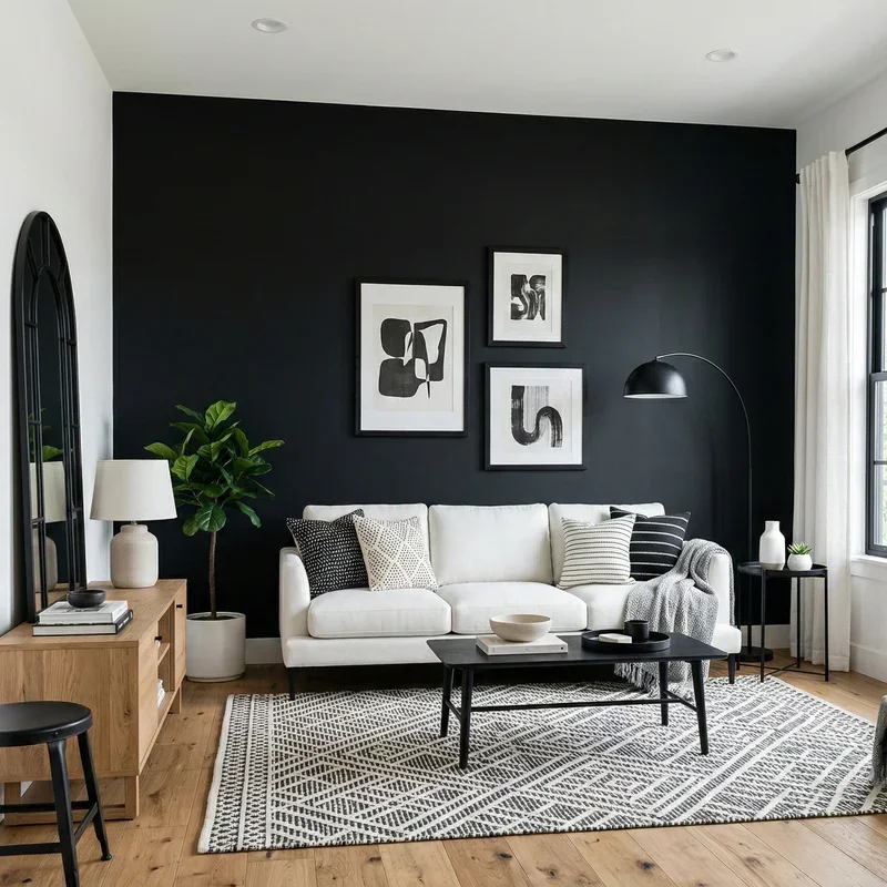 Black and White Living Room Ideas