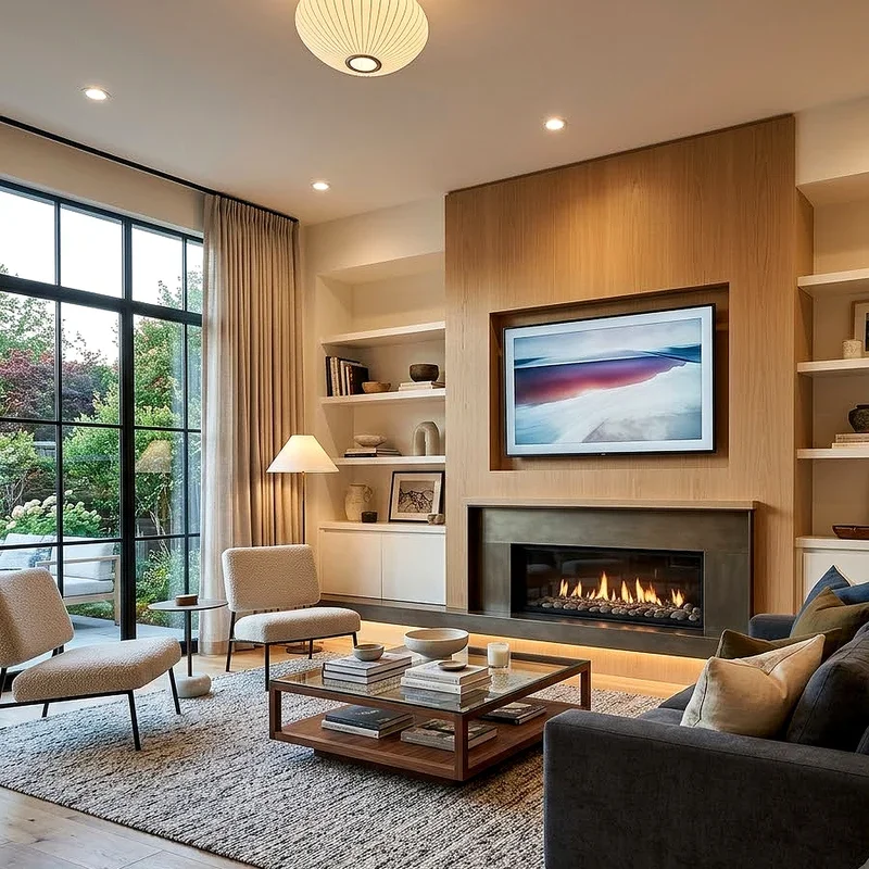 Living Room TV Over Fireplace Ideas