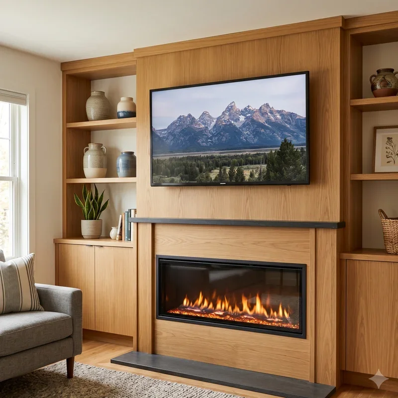 Electric Fireplace Ideas With TV Above