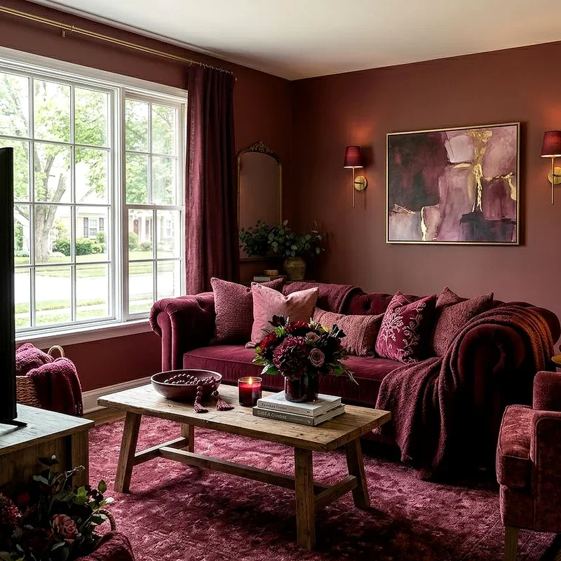 Burgundy Sofa Living Room Ideas