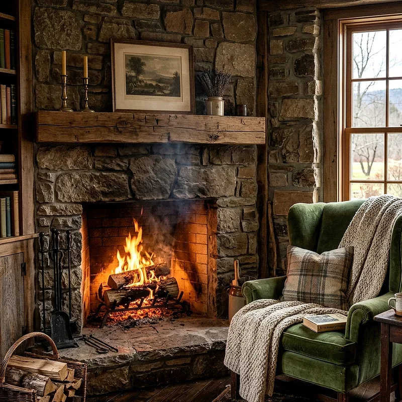 Farmhouse Corner Fireplace Ideas