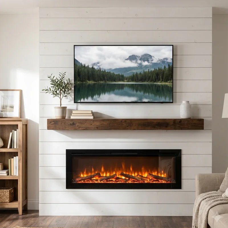 Electric Fireplace Ideas With TV Above