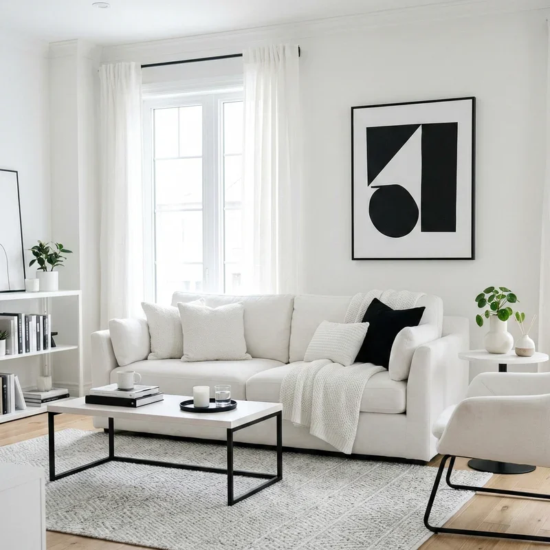 Black and White Living Room Ideas