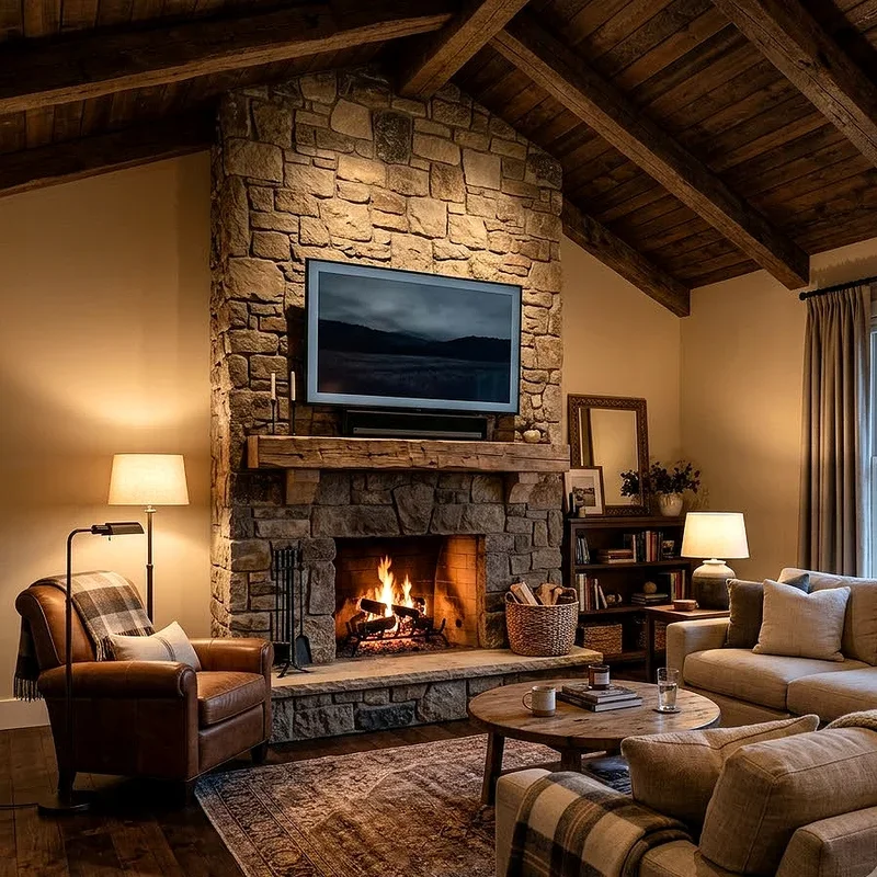 Living Room TV Over Fireplace Ideas