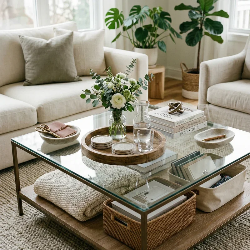 Glass Coffee Table Decor Ideas