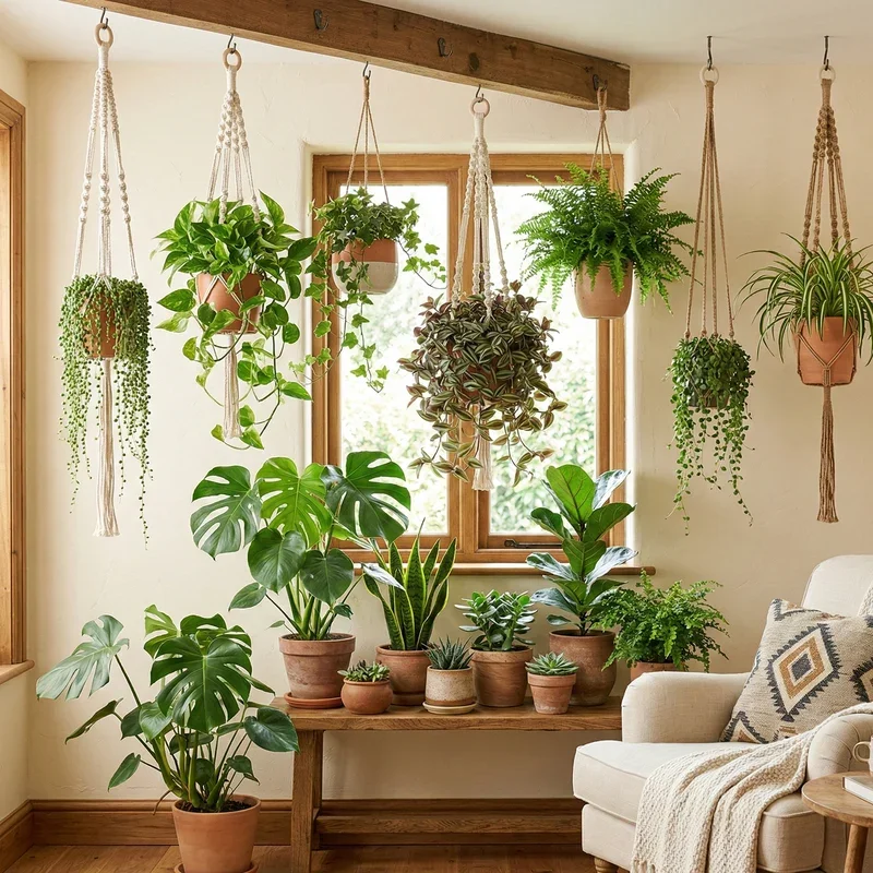 Indoor Plants Decoration Ideas for Living Room