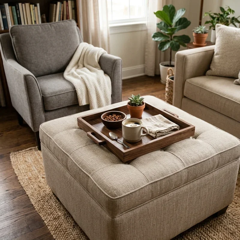 Ottoman as Coffee Table Ideas