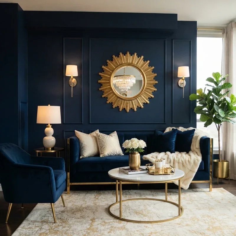 Navy Living Room Ideas
