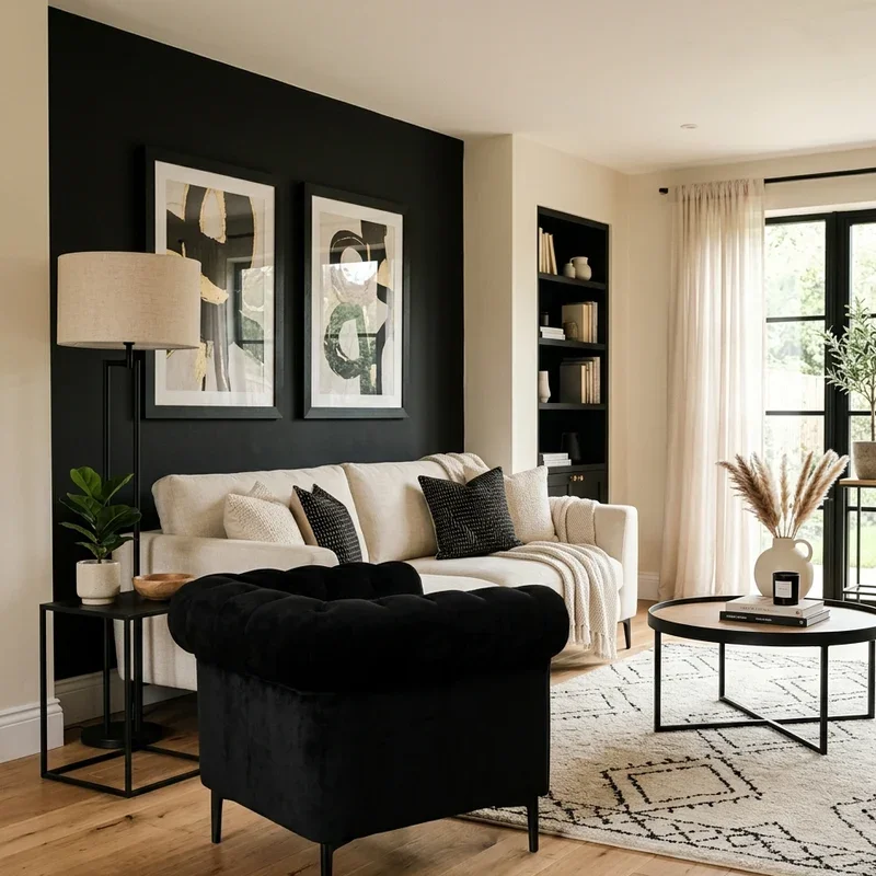 Black and Cream Living Room Ideas